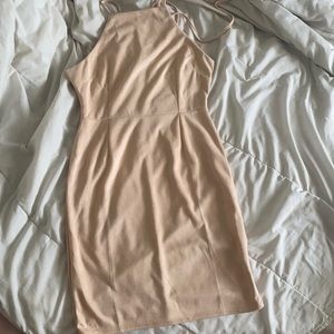 New pink dress never wear size L pink suede dress